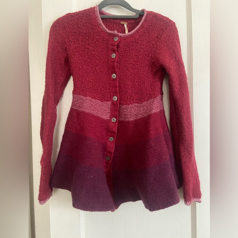 Free People swing cardigan - size XS - wool/angora blend